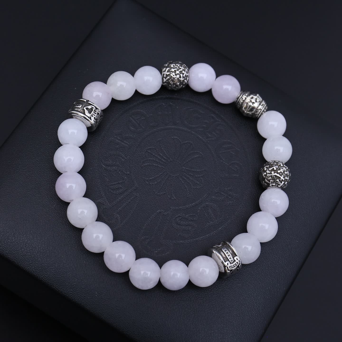 Chrome Hearts Tiger's Eye and White Agate Beaded Bracelet Set